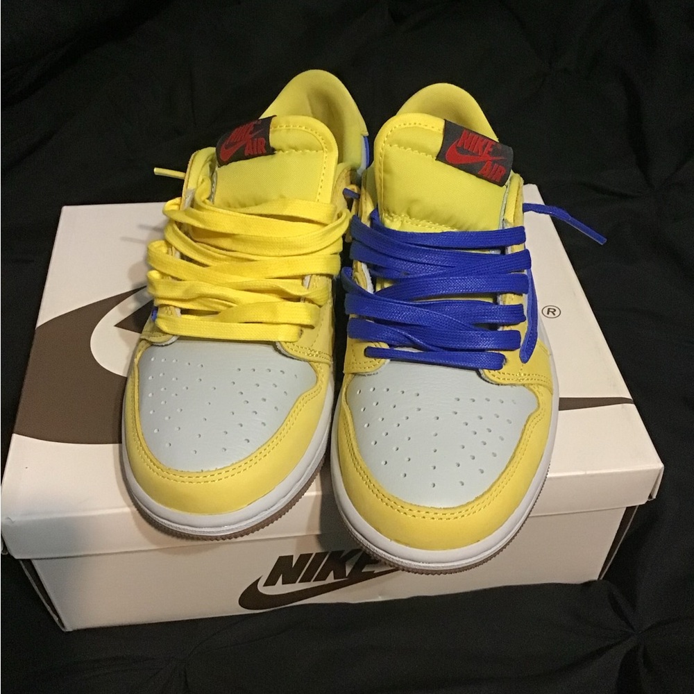 Yellow and Blue Travis Scott Sneakers - Picture 2 of 2